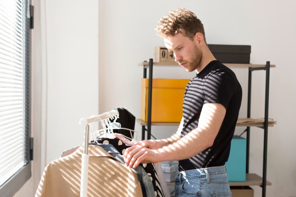person deciding clothes to wear